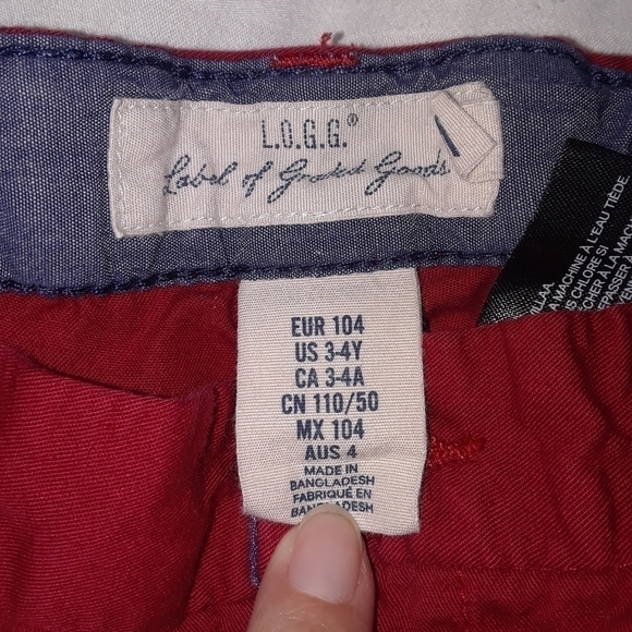 L.o.g.g. Red Trousers Size 3-4 Years - Picture 2 of 5